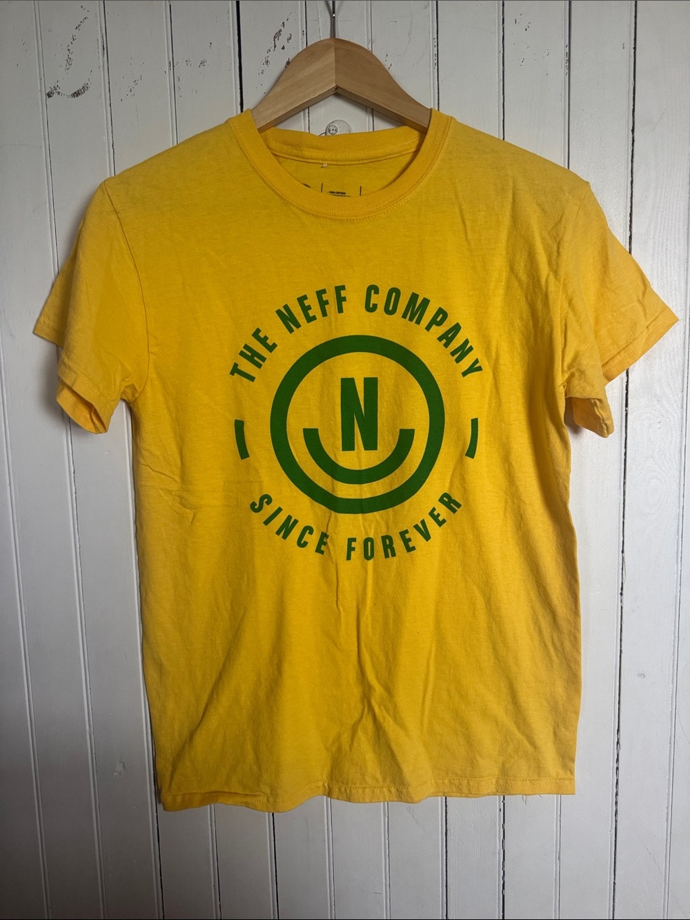 Neff Graphic T-Shirt Yellow Green Size S